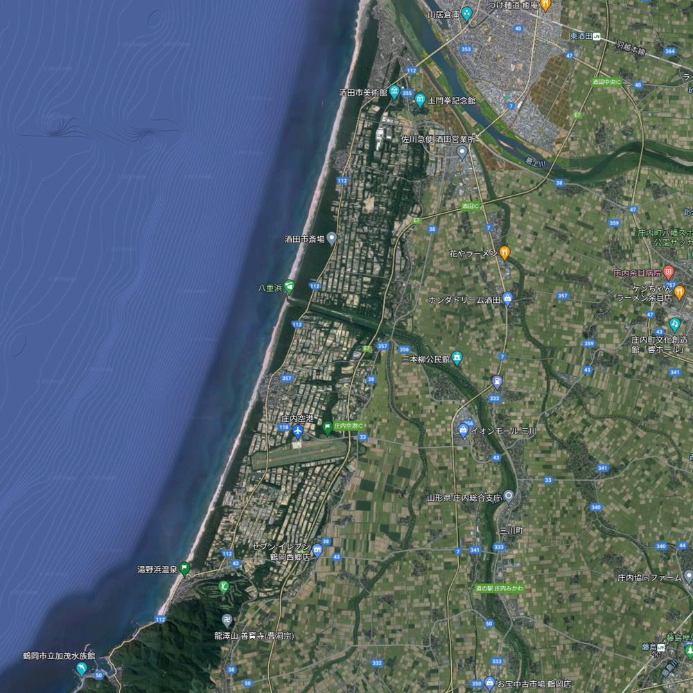 浜中地区のGoogleマップ